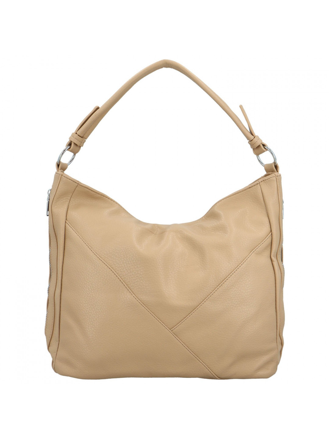 Trendy dámská koženková kabelka na rameno Enwy béžová